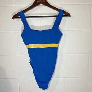 Concepts Sirena One Piece Blue Ribbed Swimsuit